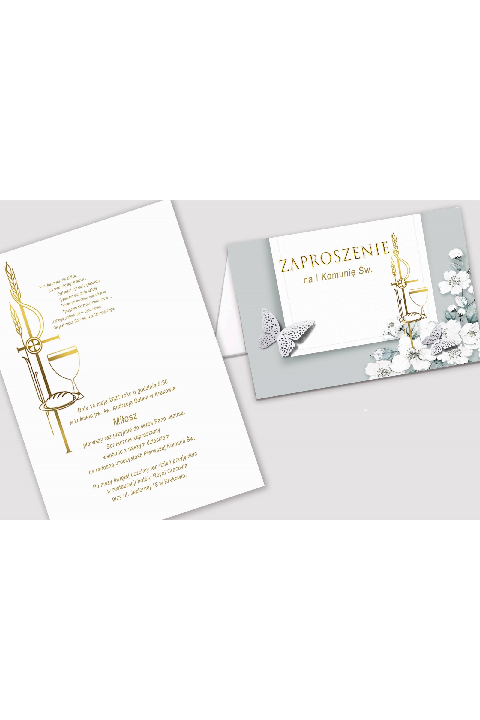 Personalized communion invitations from sets - Jasmine garden Personalized communion invitations from sets - Jasmine garden - obraz 2
