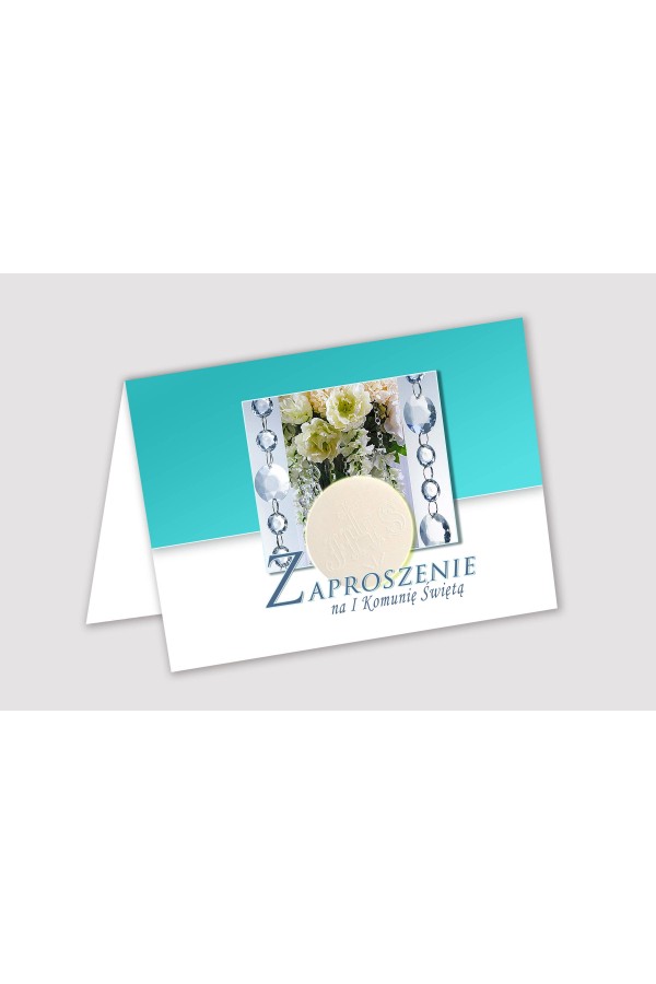 Personalized communion invitations from sets - Crystal blue - obraz 1