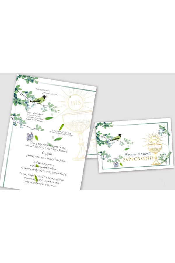 Personalized communion invitations from sets - Nightingale in the grove Personalized communion invitations from sets - Nightingale in the grove - obraz 2