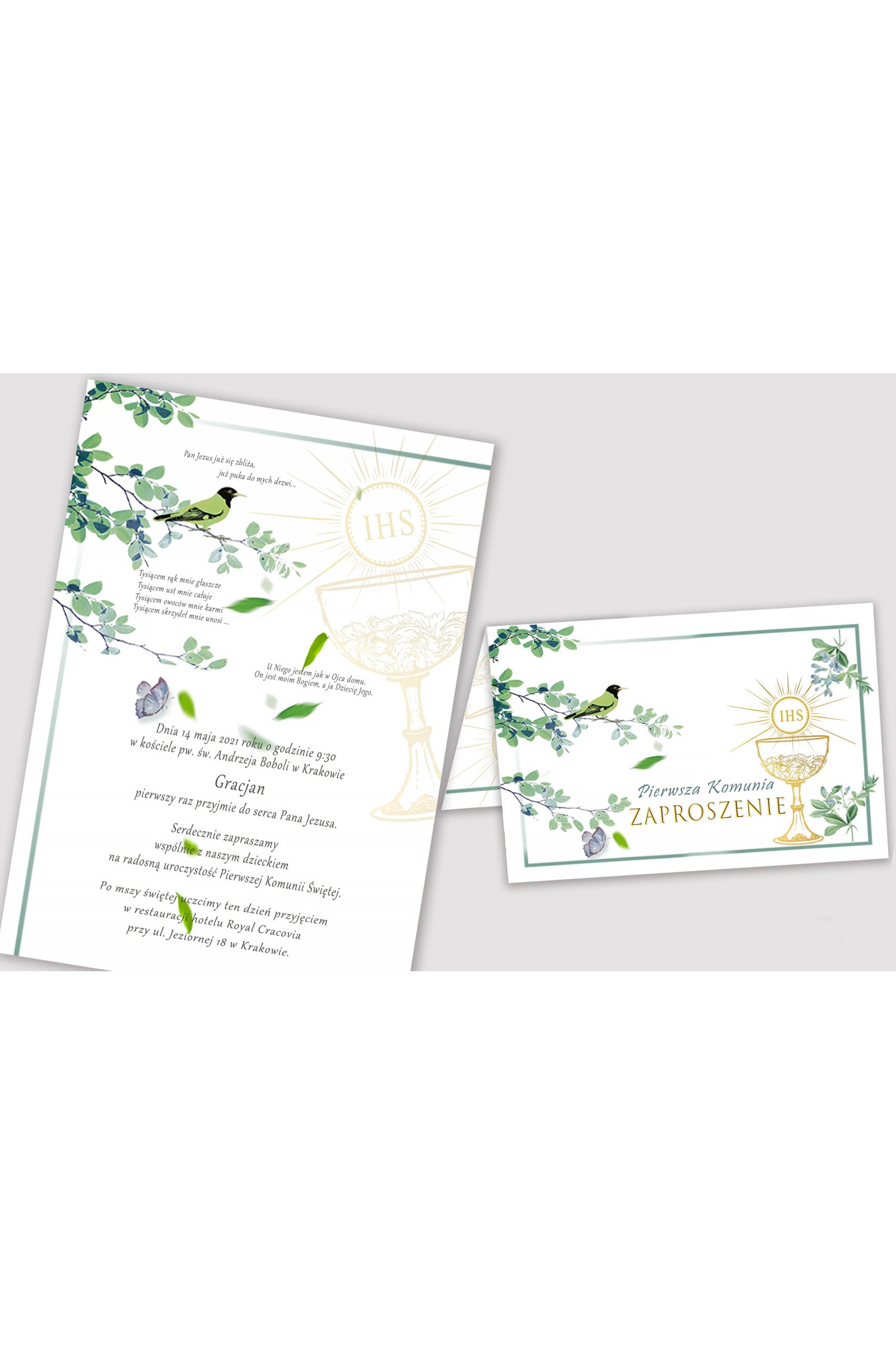 Personalized communion invitations from sets - Nightingale in the grove Personalized communion invitations from sets - Nightingale in the grove - obraz 2
