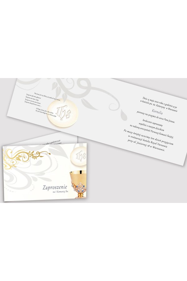 Personalized communion invitations from sets - Chalice - obraz 2