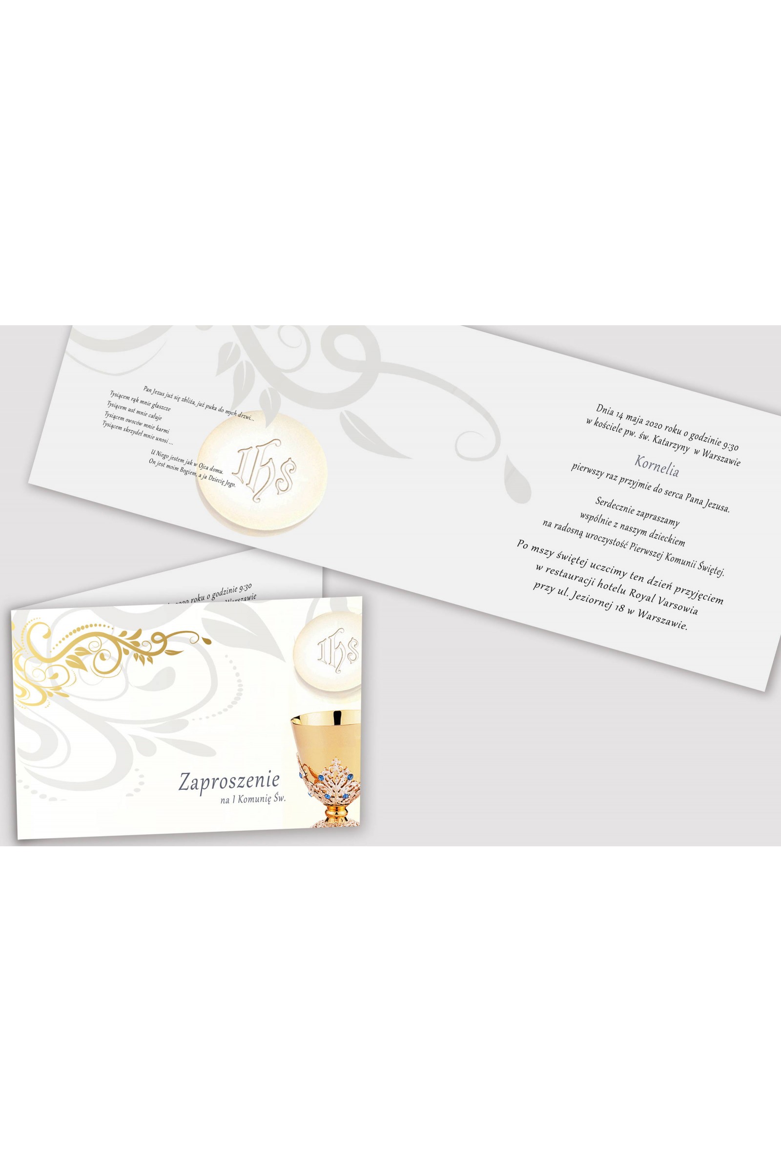 Personalized communion invitations from sets - Chalice - obraz 2