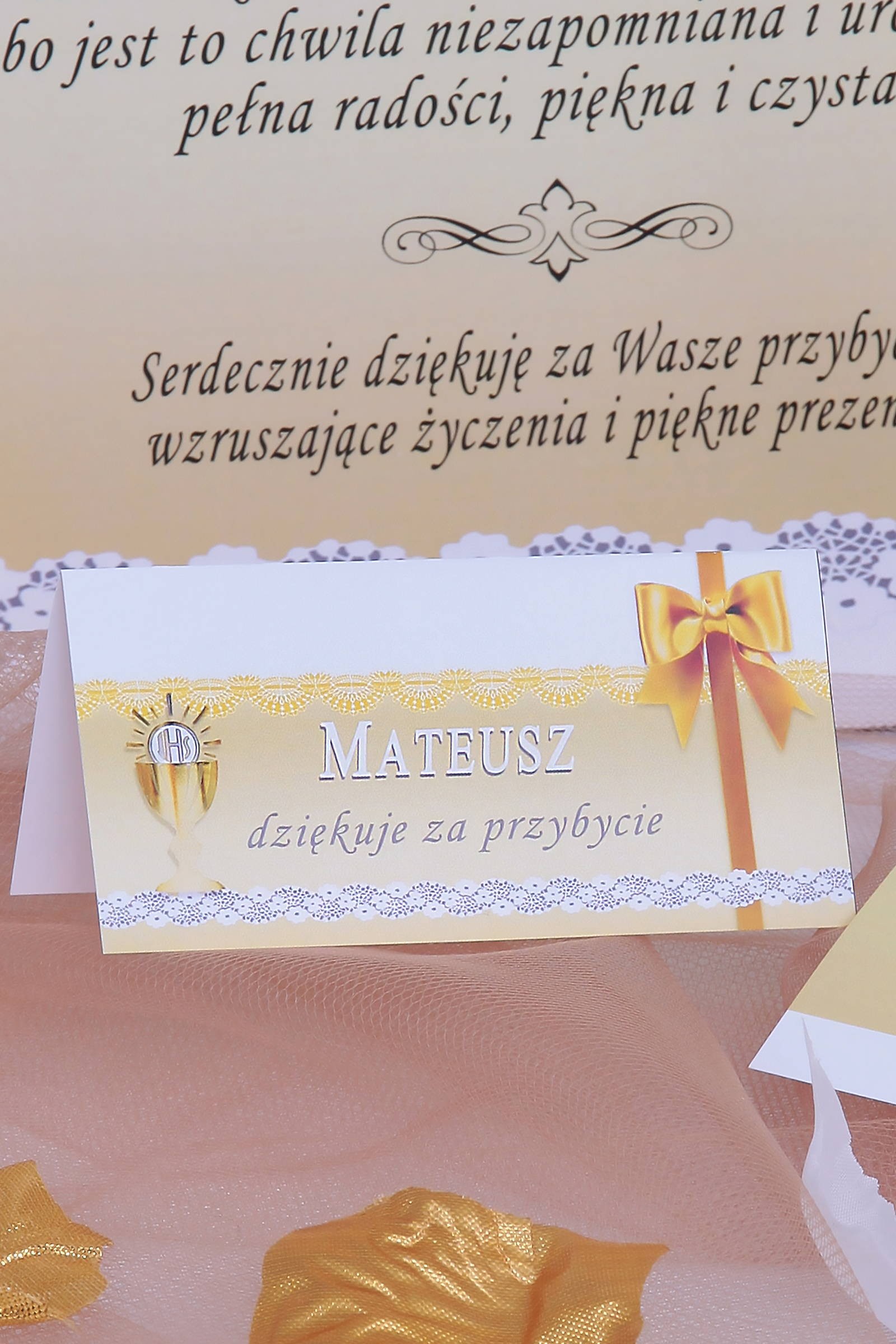 Personalized communion vignettes - Gold Lace - obraz 0