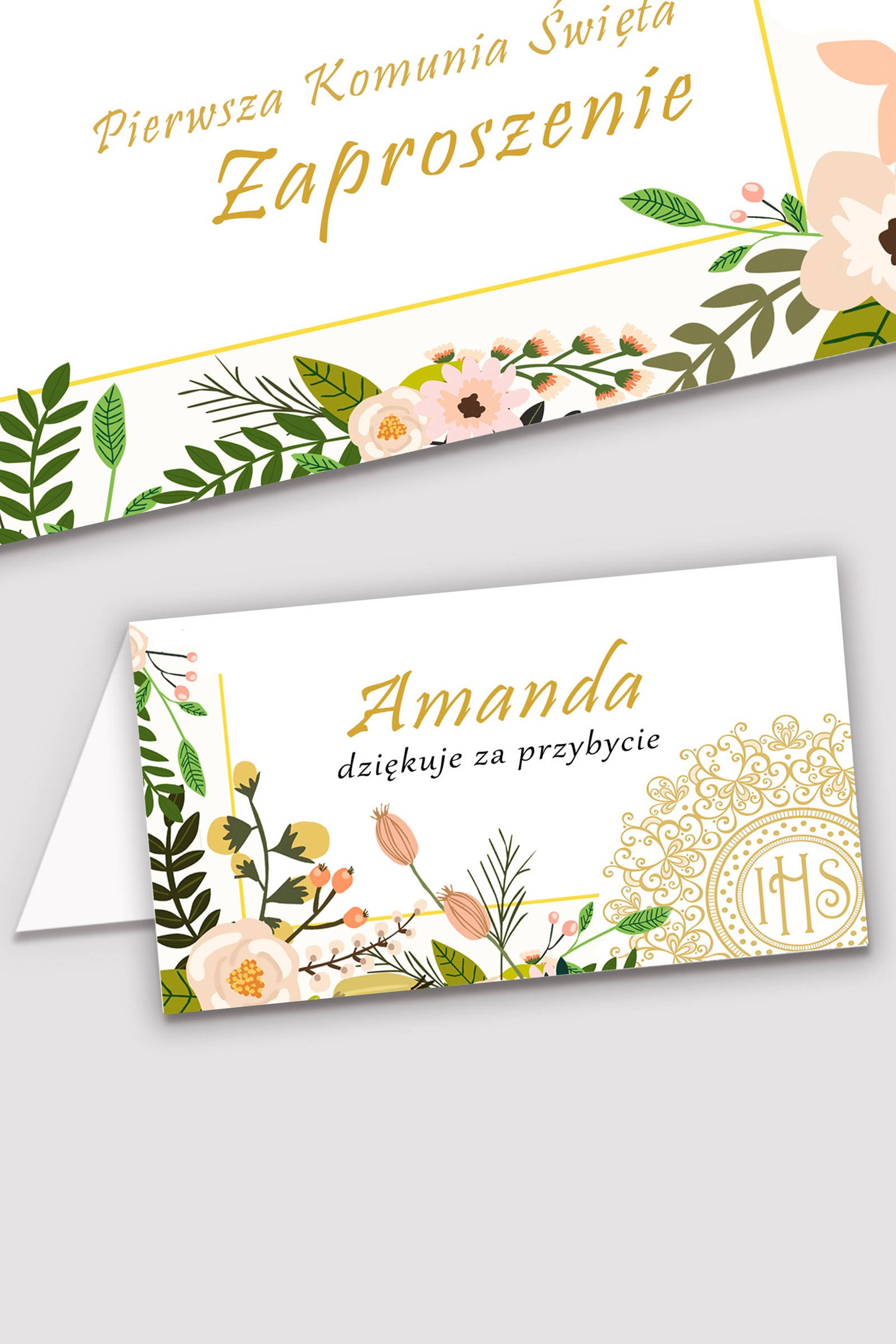 Personalized communion vignettes - Pastel poppies - obraz 0