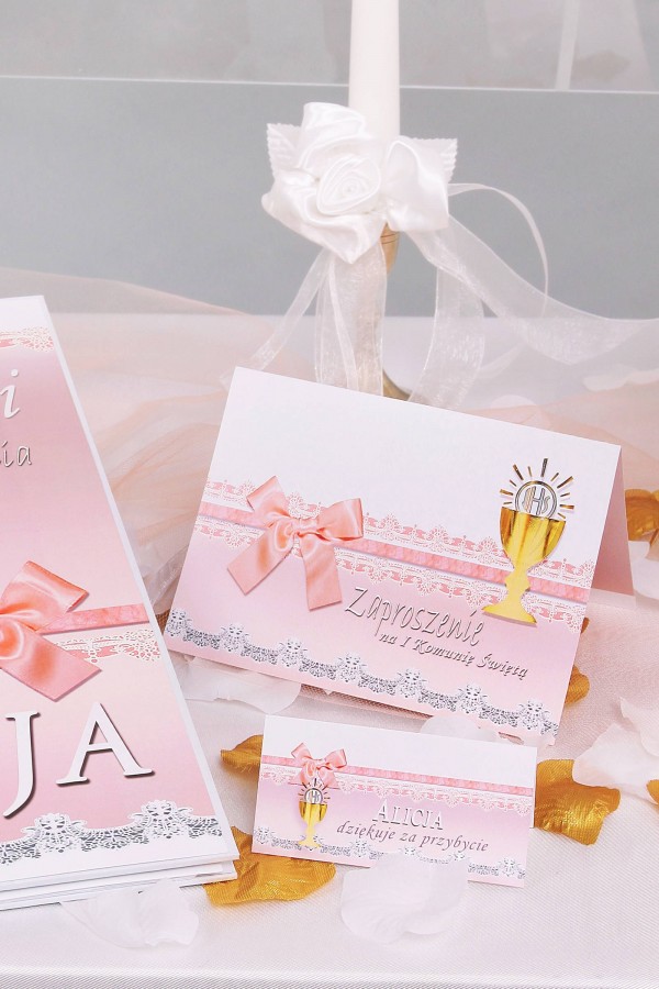 Personalized communion vignettes - Lace pink Personalized communion vignettes - Lace pink - obraz 1