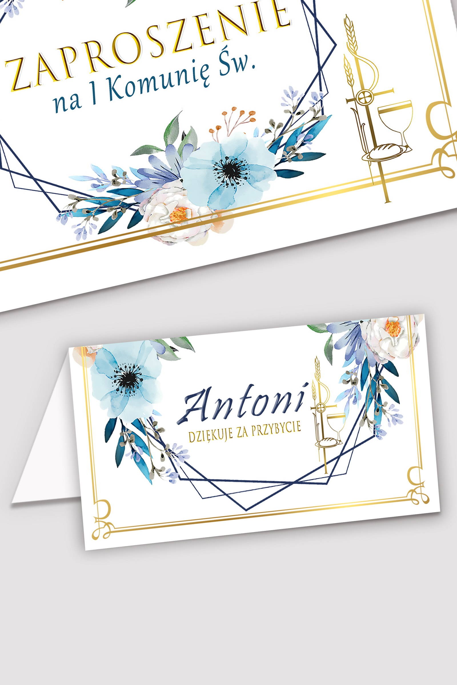 Personalized communion vignettes - Blue Watercolor Personalized communion vignettes - Blue Watercolor - obraz 0