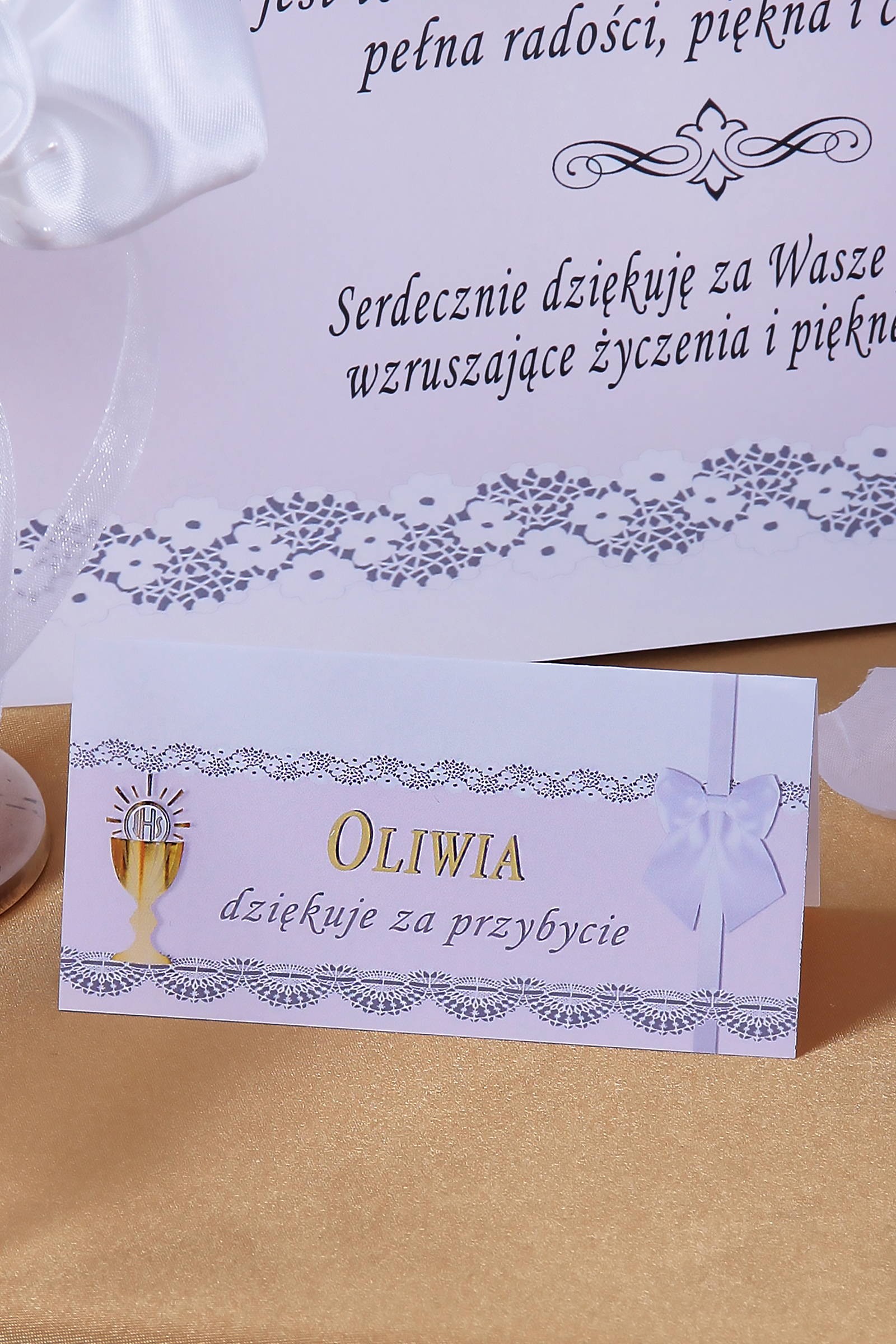 Personalized communion vignettes - Lace white - obraz 0