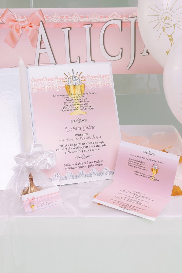 Personalized communion vignettes - Lace pink Personalized communion vignettes - Lace pink - obraz 3