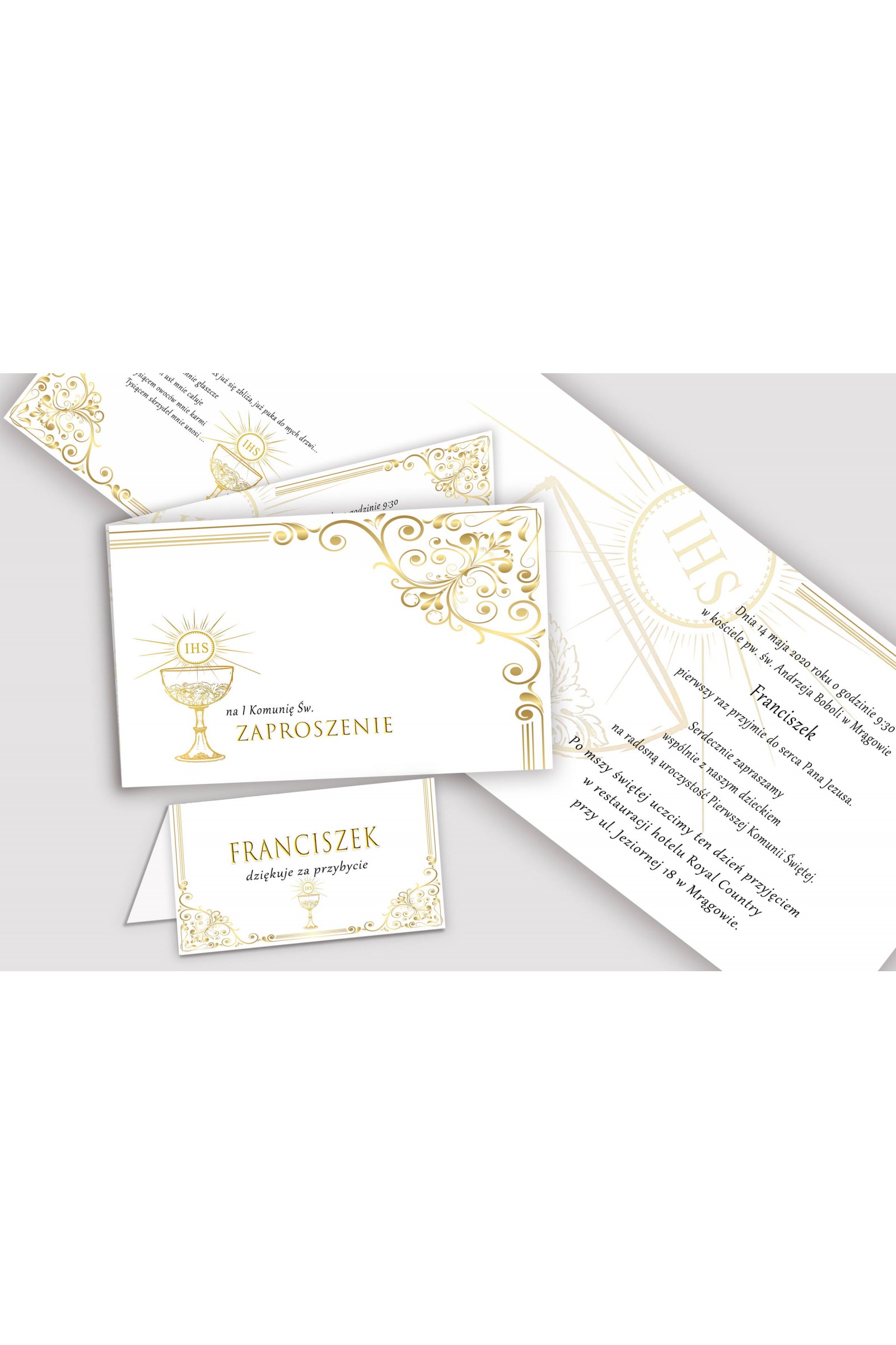 Personalized decorative communion set - Royal Gold - obraz 5