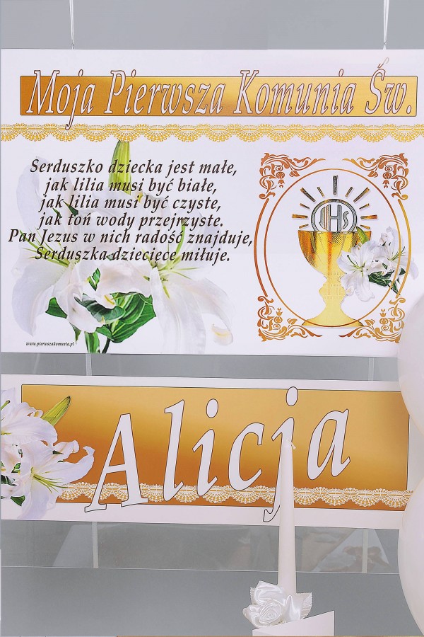 Personalized decorative communion set - Gold Personalized decorative communion set - Gold - obraz 1