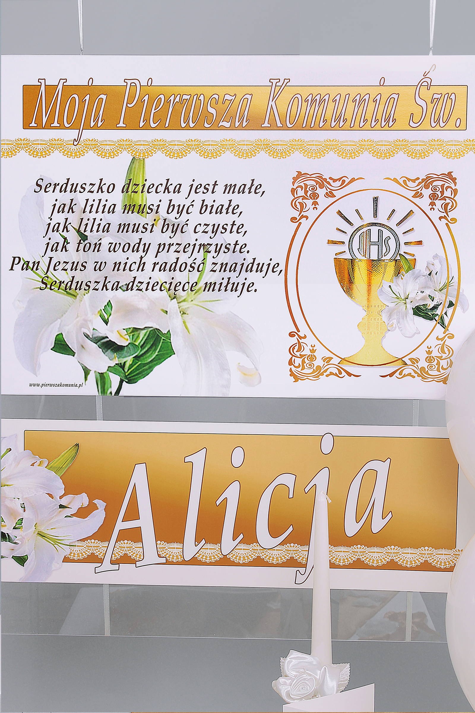 Personalized decorative communion set - Gold Personalized decorative communion set - Gold - obraz 1