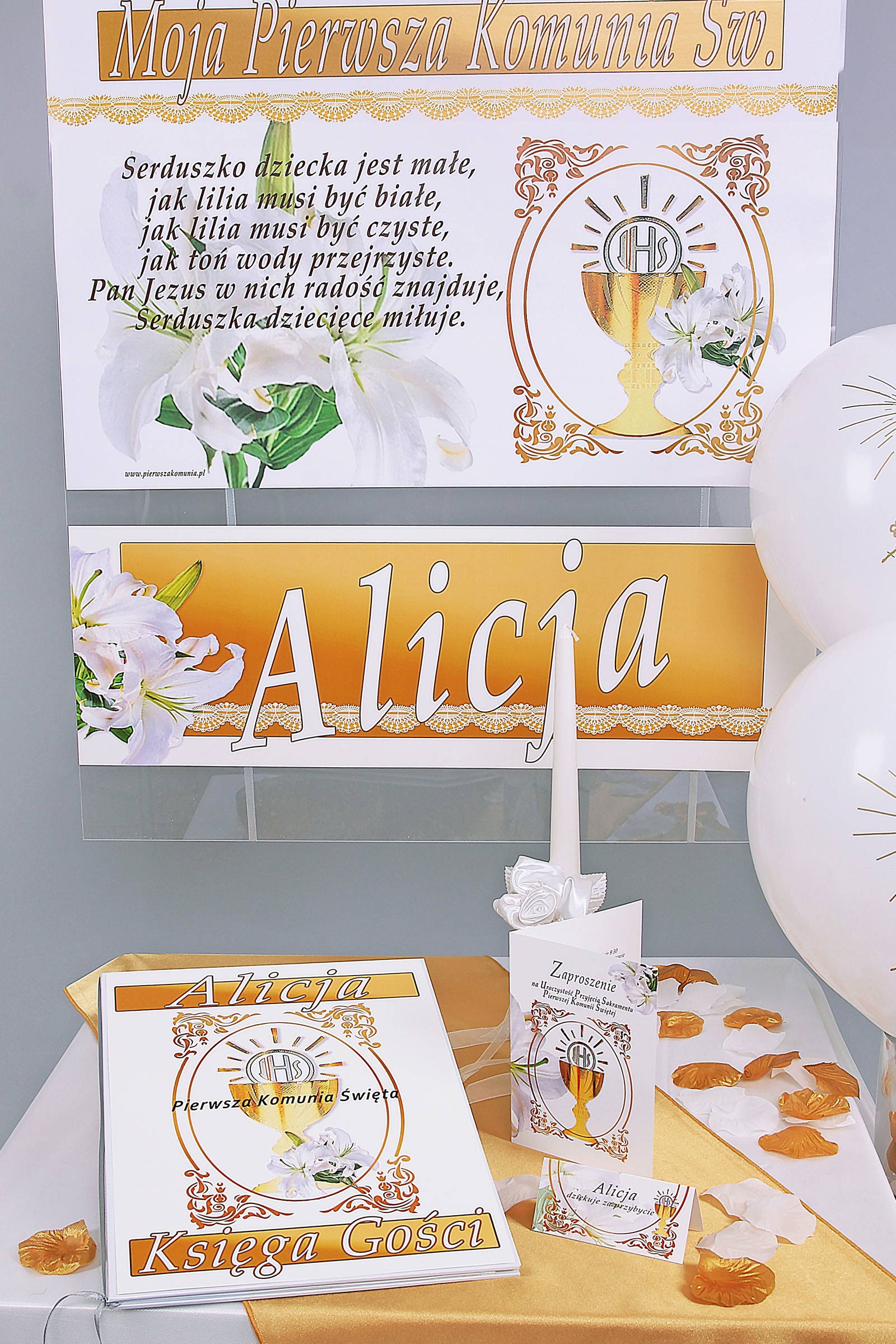 Personalized decorative communion set - Gold Personalized decorative communion set - Gold - obraz 0