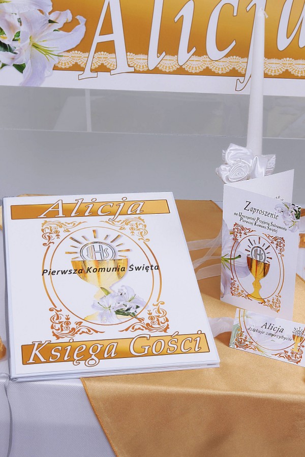 Personalized decorative communion set - Gold Personalized decorative communion set - Gold - obraz 2