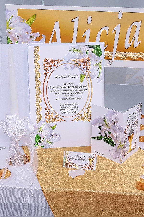 Personalized decorative communion set - Gold Personalized decorative communion set - Gold - obraz 3