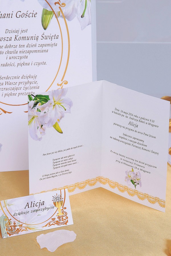 Personalized decorative communion set - Gold Personalized decorative communion set - Gold - obraz 4