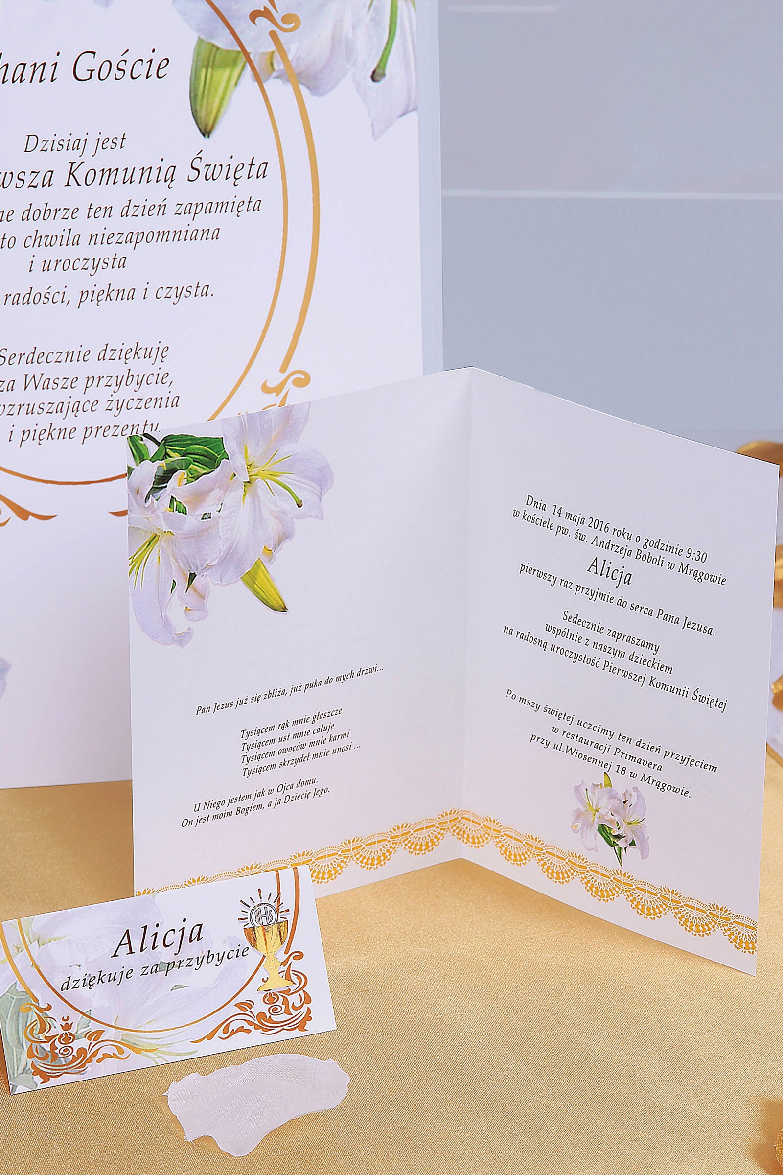 Personalized decorative communion set - Gold Personalized decorative communion set - Gold - obraz 4