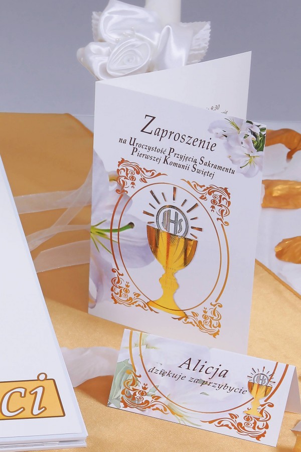 Personalized decorative communion set - Gold Personalized decorative communion set - Gold - obraz 5