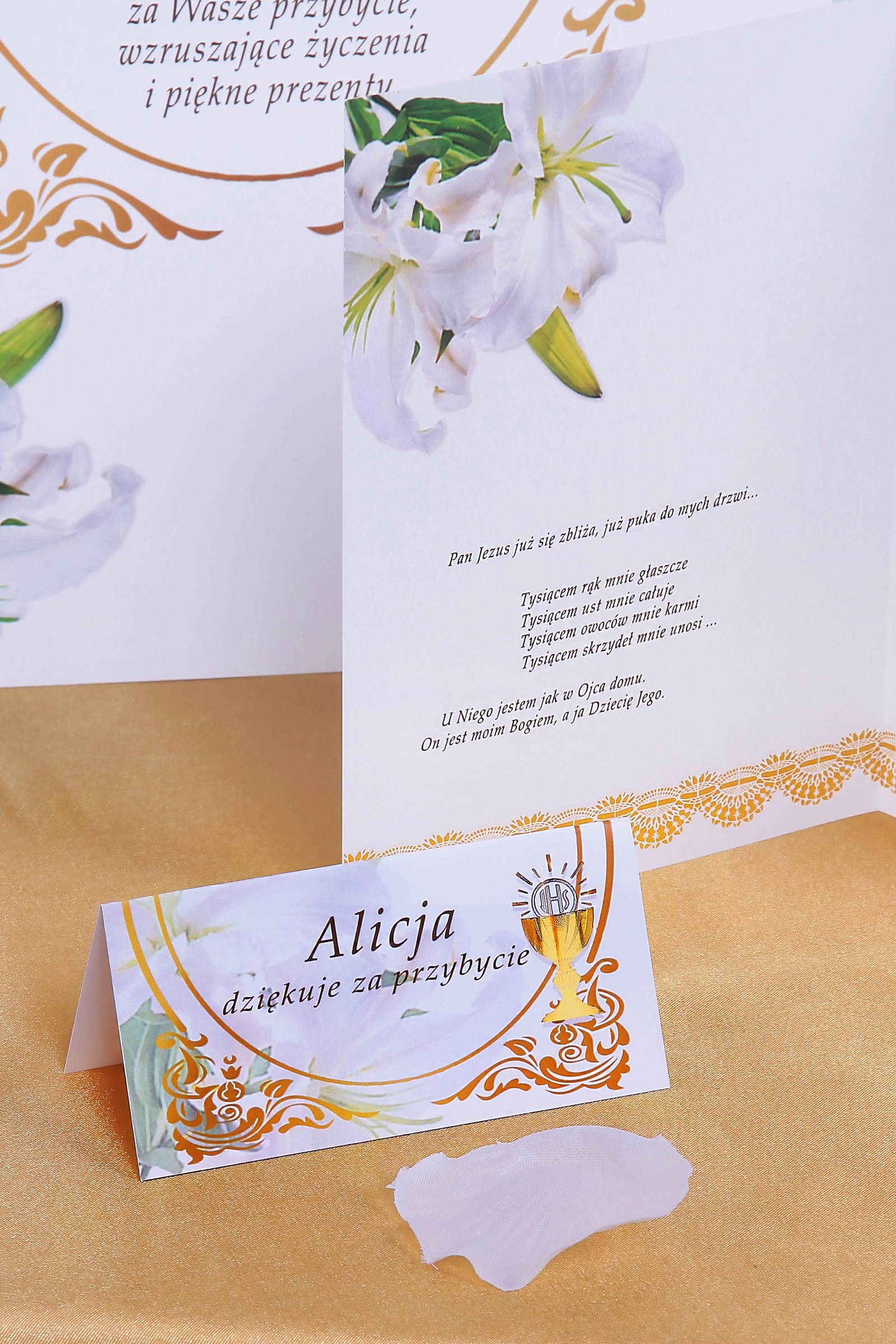 Personalized decorative communion set - Gold Personalized decorative communion set - Gold - obraz 6