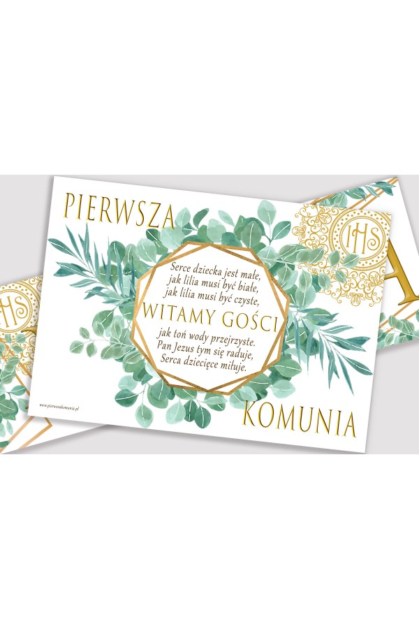 Personalized decorative communion set - Fine Eucalyptus Personalized decorative communion set - Fine Eucalyptus - obraz 3