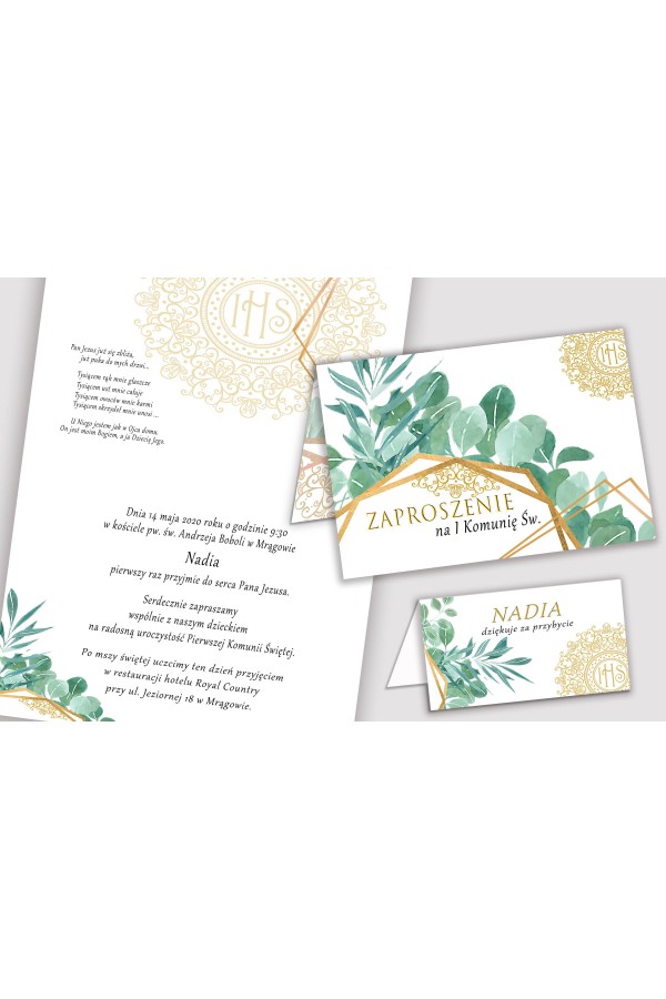 Personalized decorative communion set - Fine Eucalyptus Personalized decorative communion set - Fine Eucalyptus - obraz 5