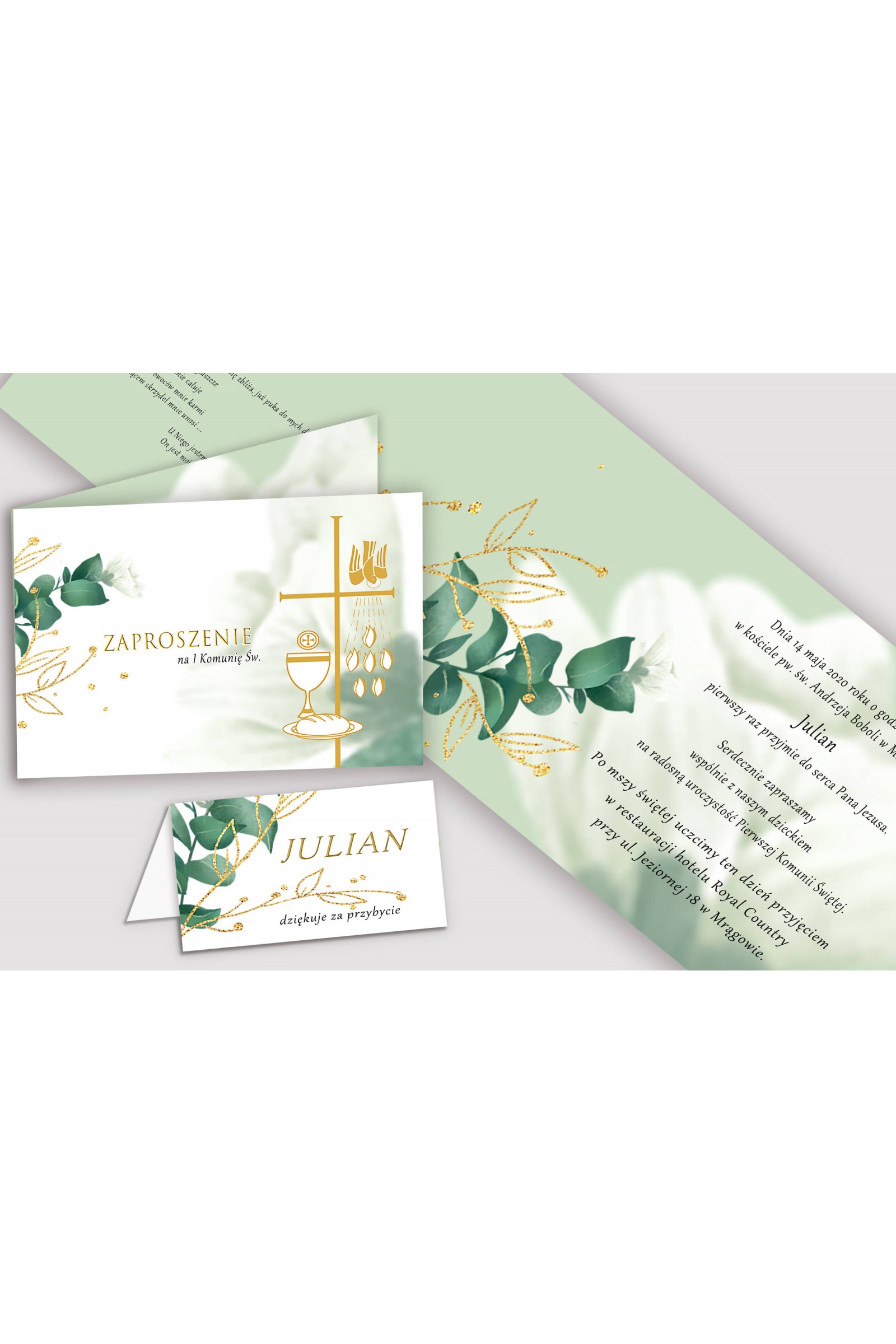Personalized decorative communion set - White petal Personalized decorative communion set - White petal - obraz 5