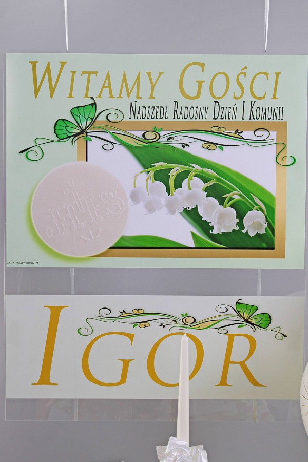 Personalized decorative communion set - Lily of the Valley Personalized decorative communion set - Lily of the Valley - obraz 1
