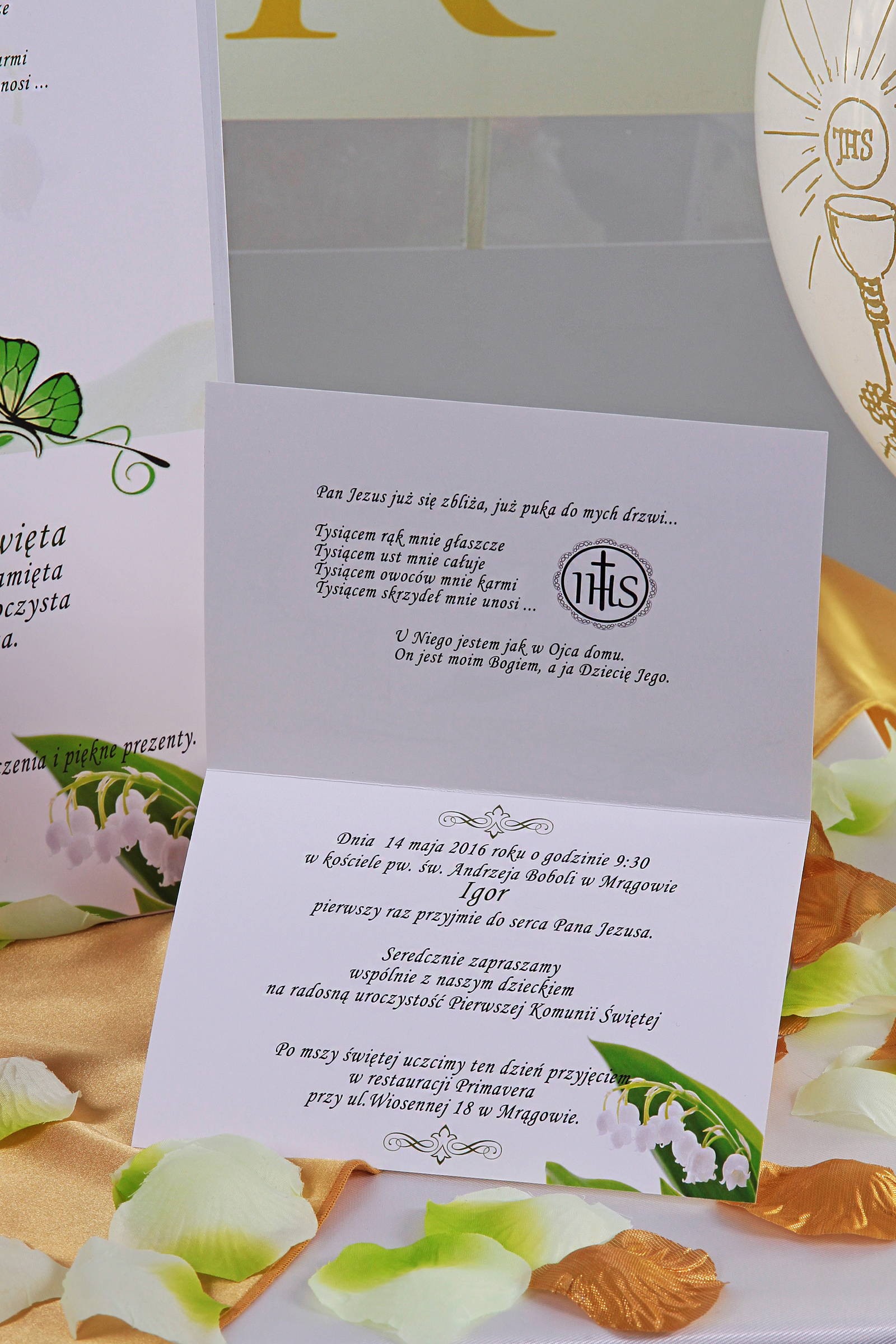 Personalized decorative communion set - Lily of the Valley Personalized decorative communion set - Lily of the Valley - obraz 4