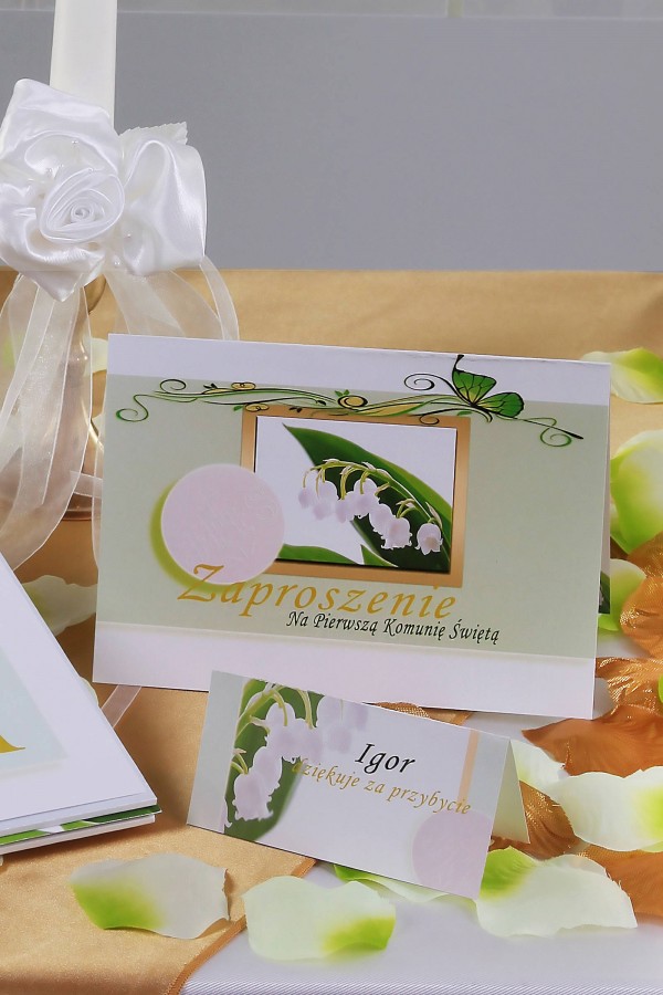 Personalized decorative communion set - Lily of the Valley Personalized decorative communion set - Lily of the Valley - obraz 5