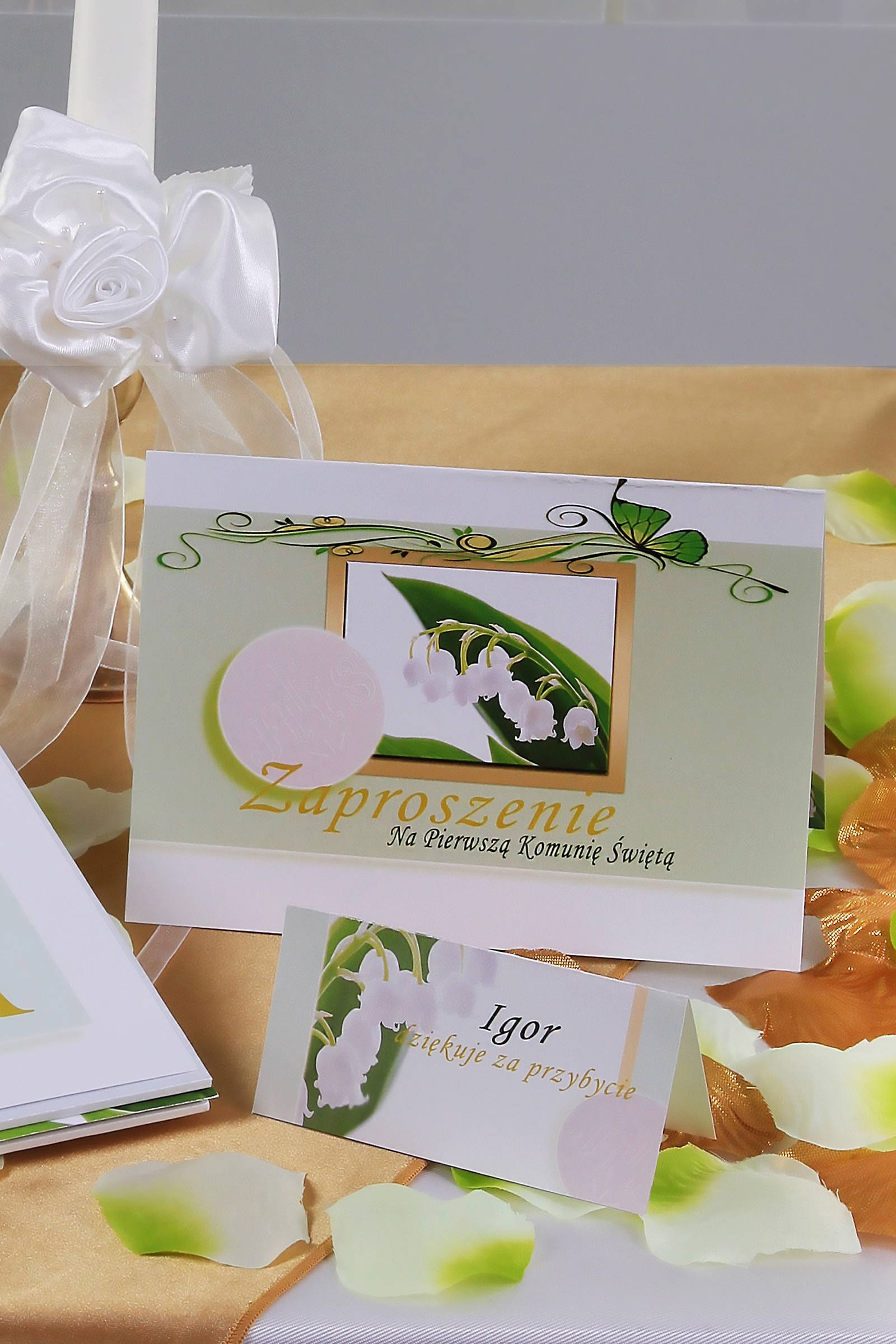 Personalized decorative communion set - Lily of the Valley Personalized decorative communion set - Lily of the Valley - obraz 5