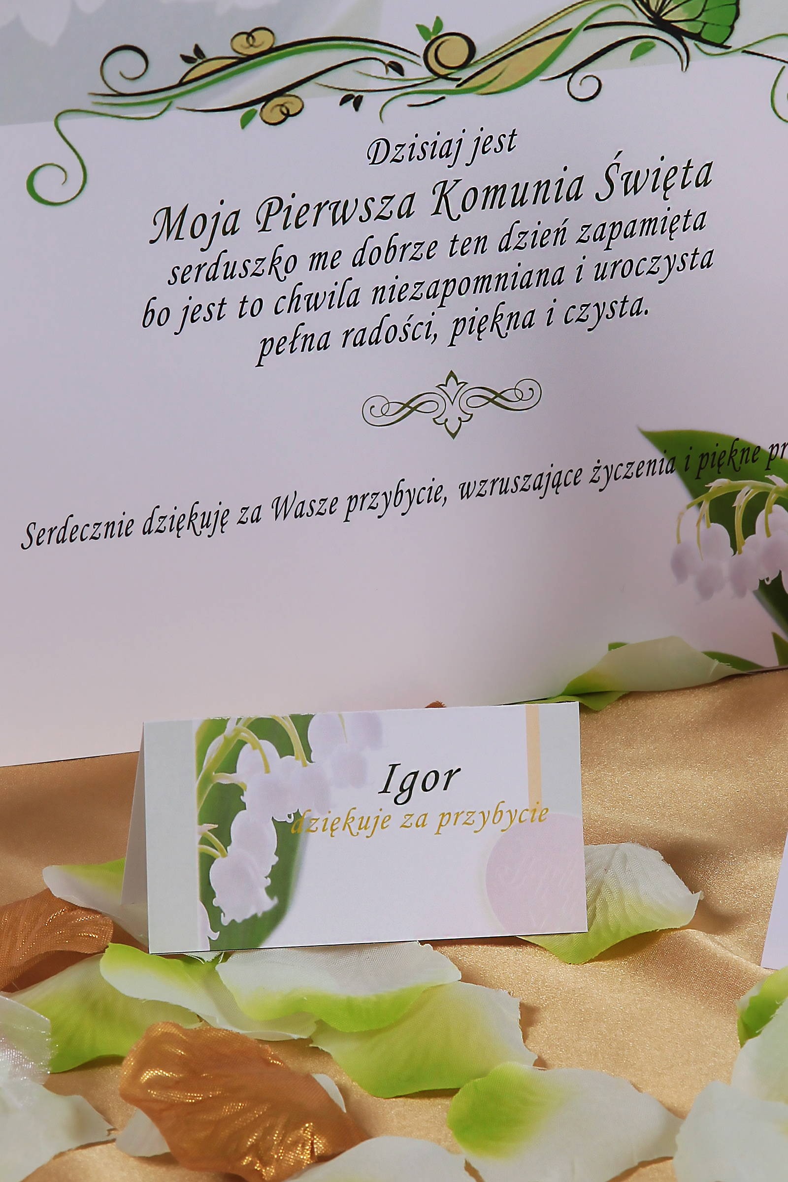Personalized decorative communion set - Lily of the Valley Personalized decorative communion set - Lily of the Valley - obraz 6