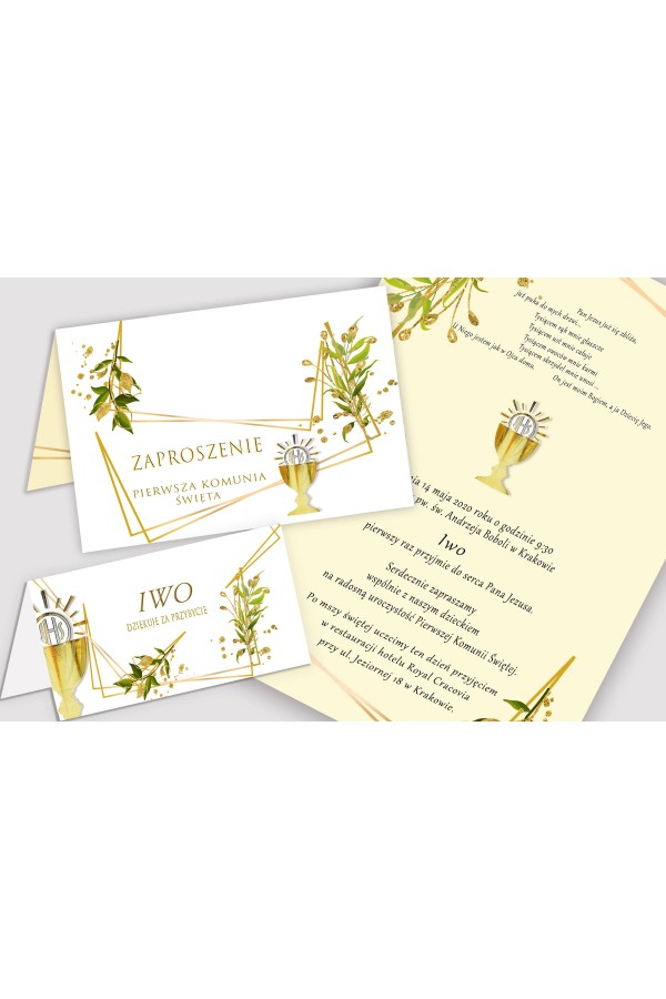 Personalized decorative communion set - Golden charms Personalized decorative communion set - Golden charms - obraz 5