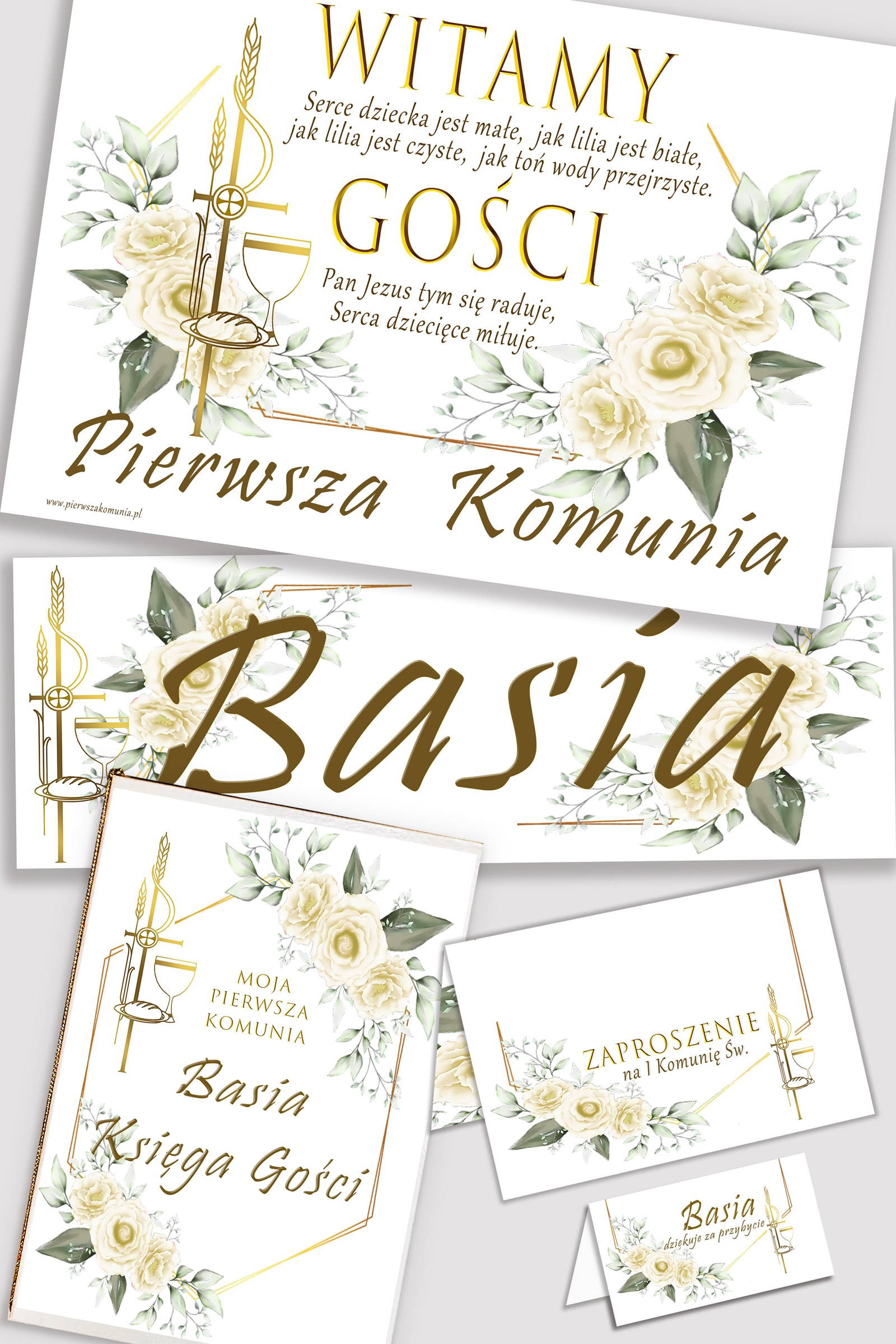 Personalized decorative communion set - Gracja - obraz 0