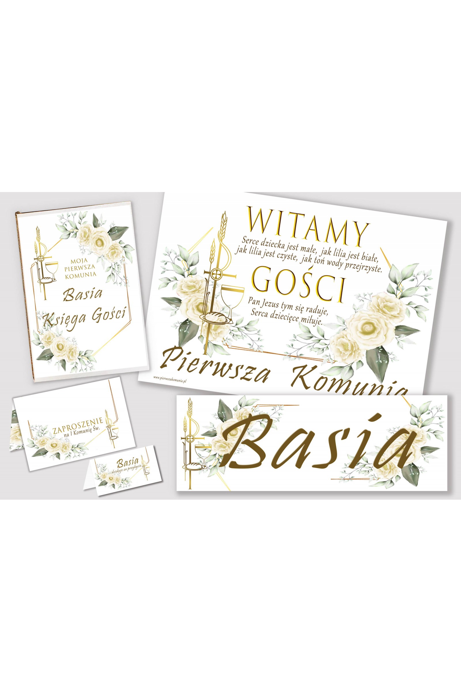 Personalized decorative communion set - Gracja - obraz 1