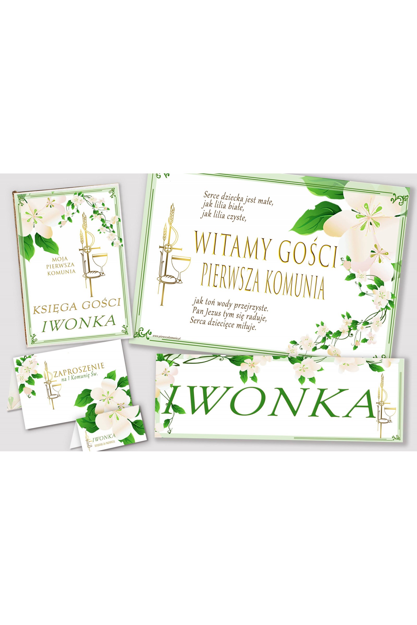 Personalized decorative communion set - Freshness of the morning Personalized decorative communion set - Freshness of the morning - obraz 1
