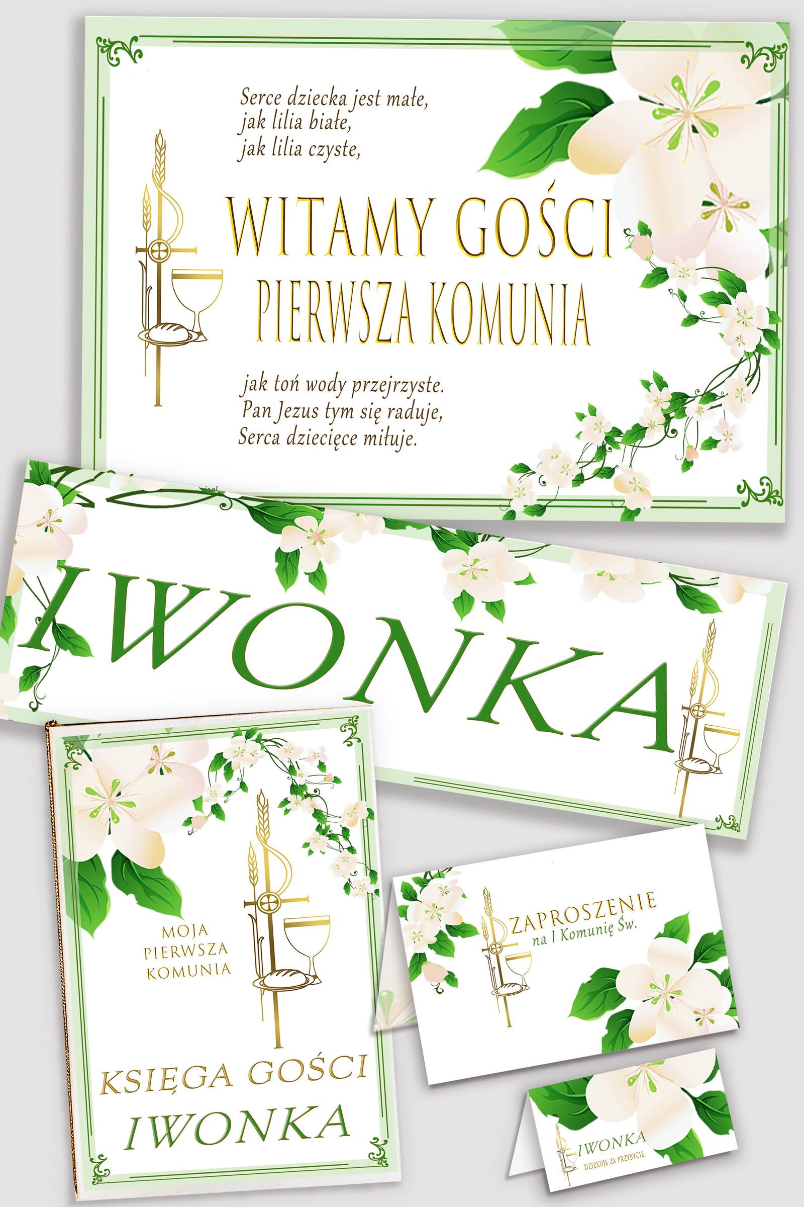 Personalized decorative communion set - Freshness of the morning Personalized decorative communion set - Freshness of the morning - obraz 0