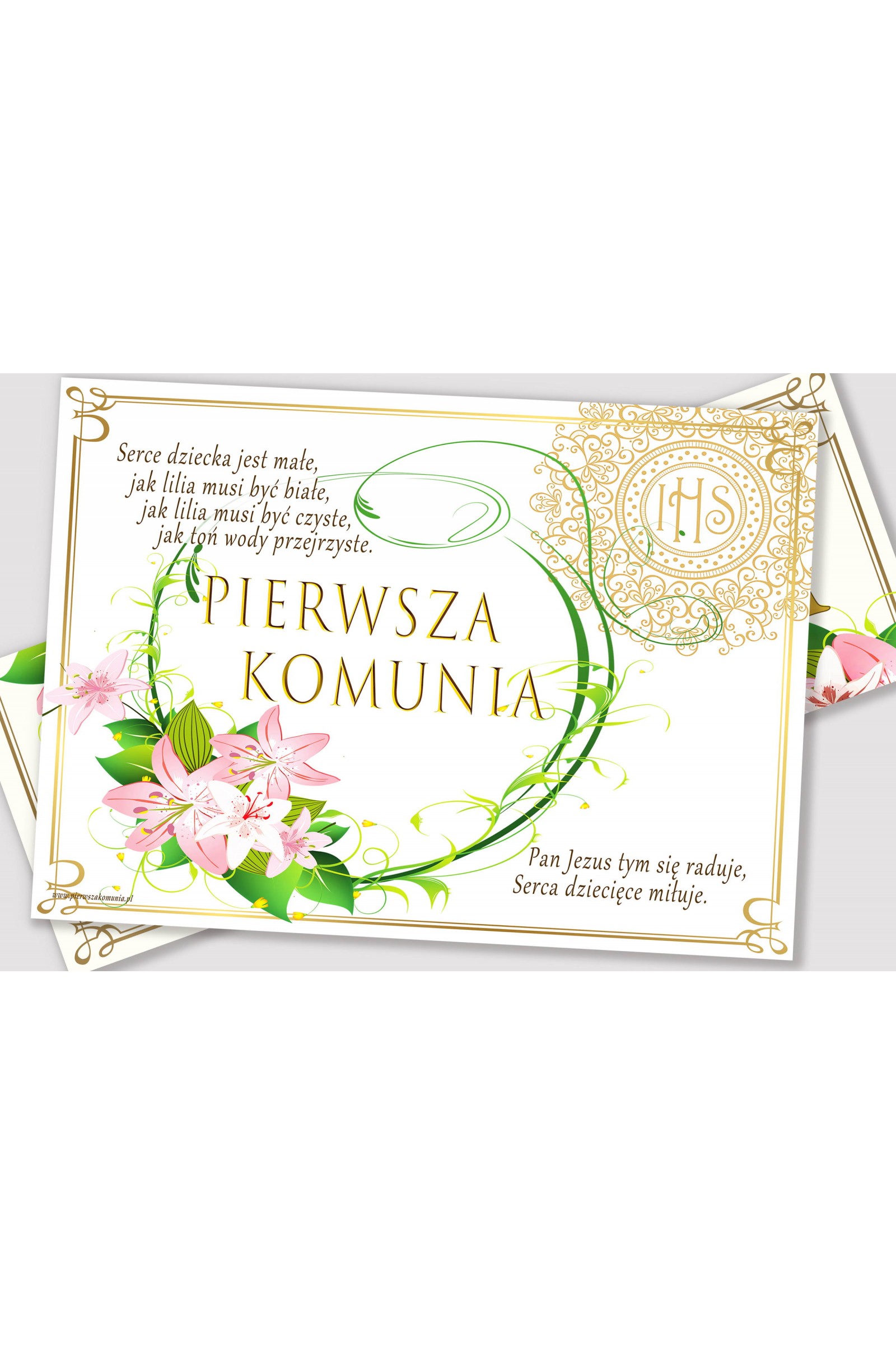 Personalized decorative communion set - Delicacy of lilies Personalized decorative communion set - Delicacy of lilies - obraz 3