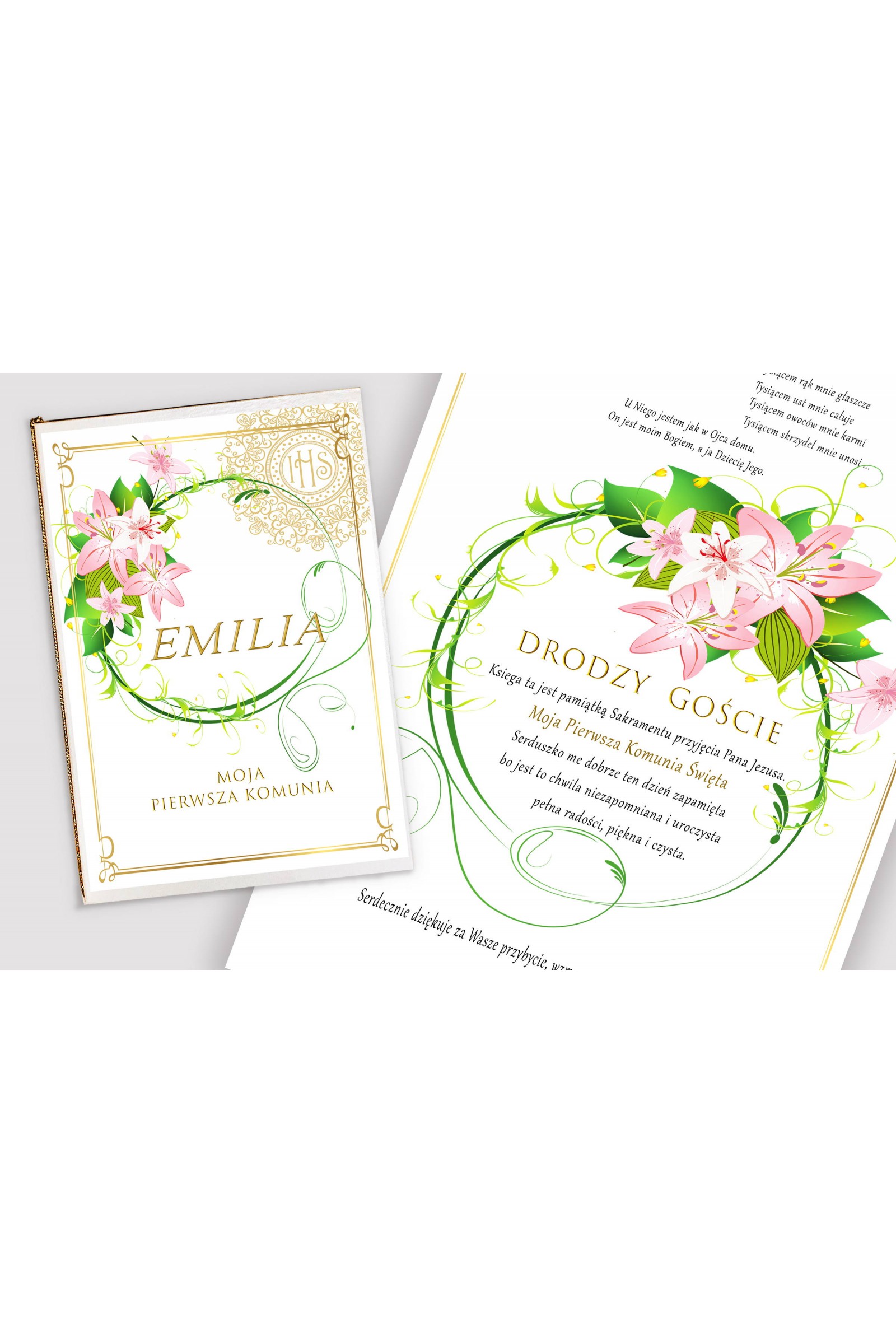 Personalized decorative communion set - Delicacy of lilies Personalized decorative communion set - Delicacy of lilies - obraz 4