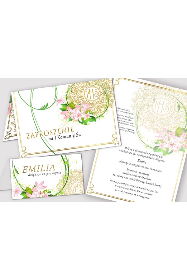 Personalized decorative communion set - Delicacy of lilies Personalized decorative communion set - Delicacy of lilies - obraz 5