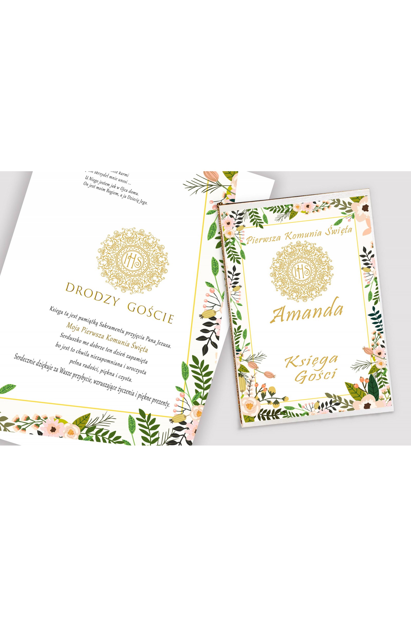 Personalized decorative communion set - Pastel poppies Personalized decorative communion set - Pastel poppies - obraz 4