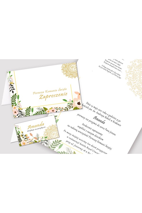 Personalized decorative communion set - Pastel poppies Personalized decorative communion set - Pastel poppies - obraz 5