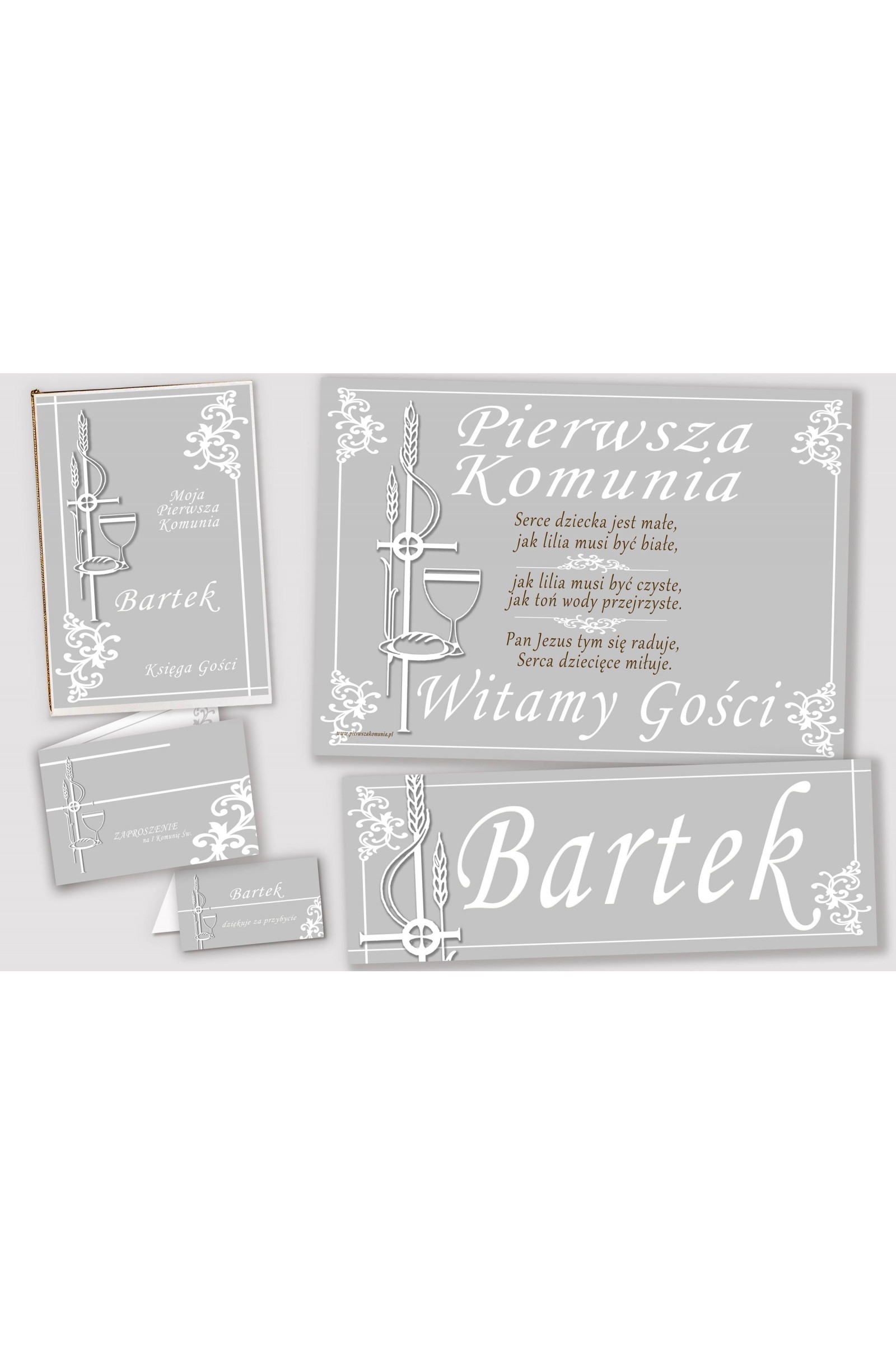 Personalized decorative communion set - White elegance Personalized decorative communion set - White elegance - obraz 1