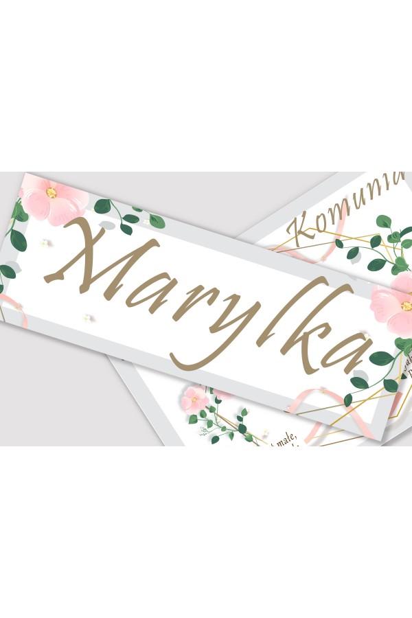 Personalized decorative communion set - Pink ribbon Personalized decorative communion set - Pink ribbon - obraz 2