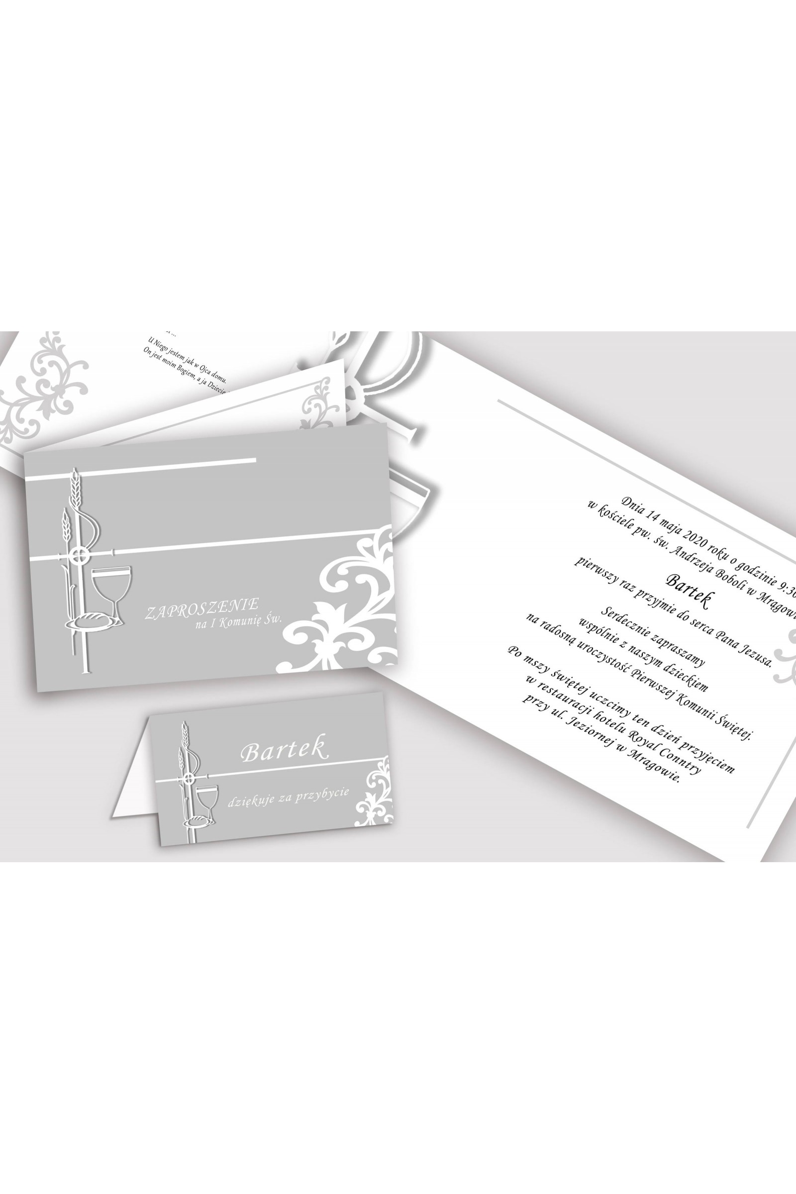 Personalized decorative communion set - White elegance Personalized decorative communion set - White elegance - obraz 5