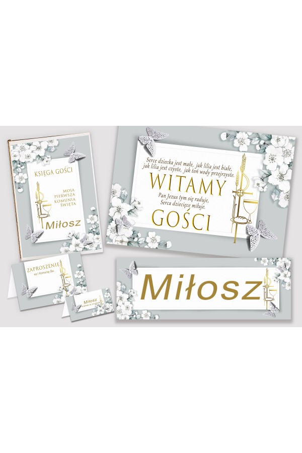 Personalized decorative communion set - Jasmine garden Personalized decorative communion set - Jasmine garden - obraz 1