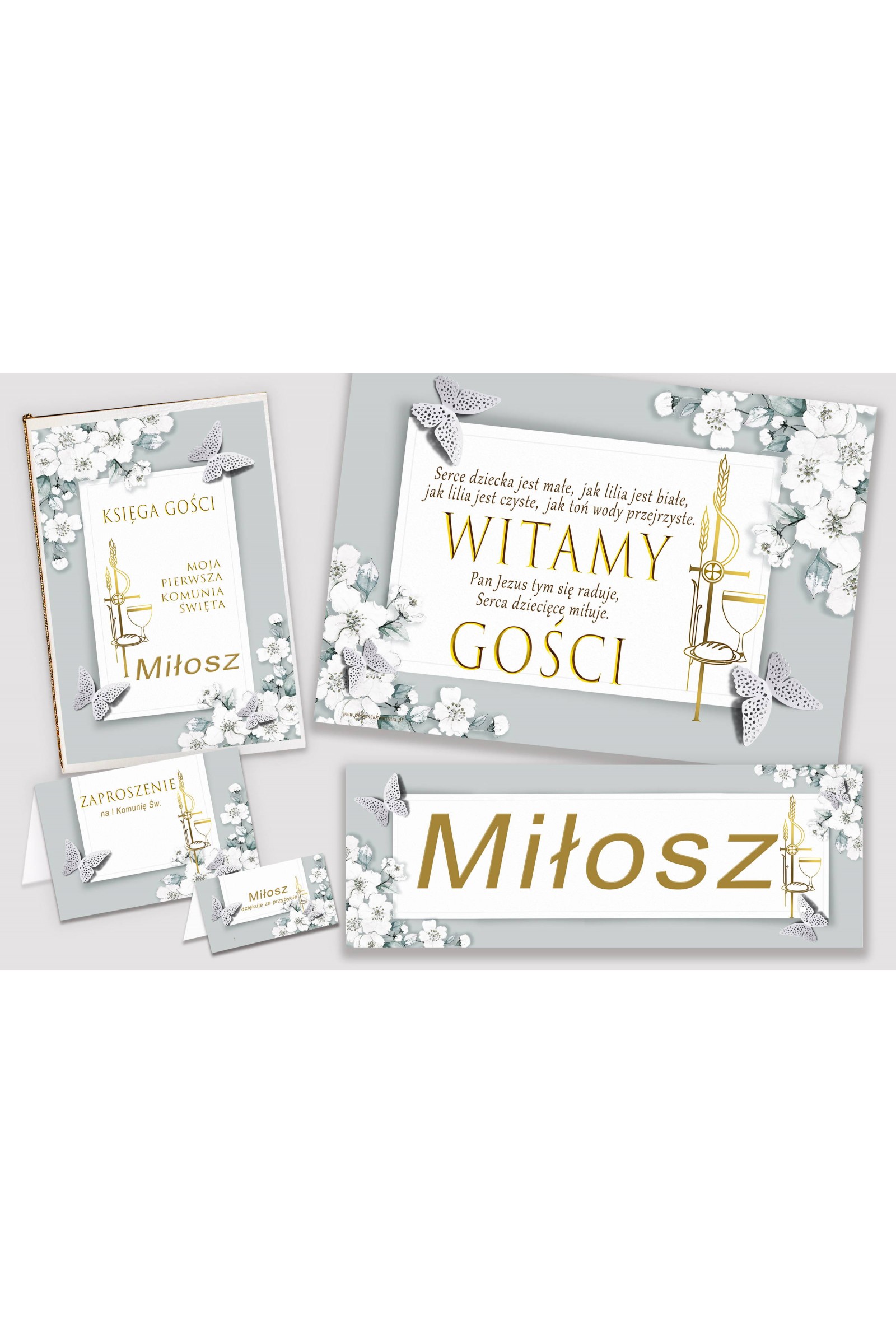 Personalized decorative communion set - Jasmine garden Personalized decorative communion set - Jasmine garden - obraz 1