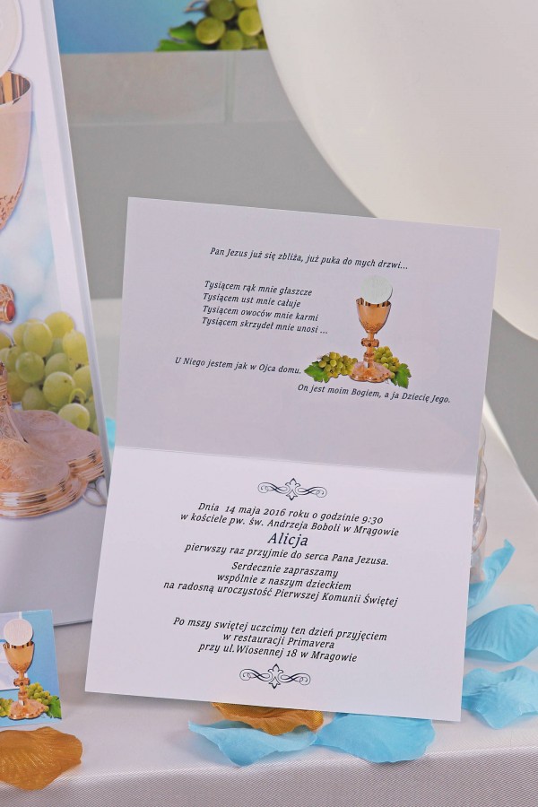 Personalized decorative communion set - Turquoise apple tree Personalized decorative communion set - Turquoise apple tree - obraz 4