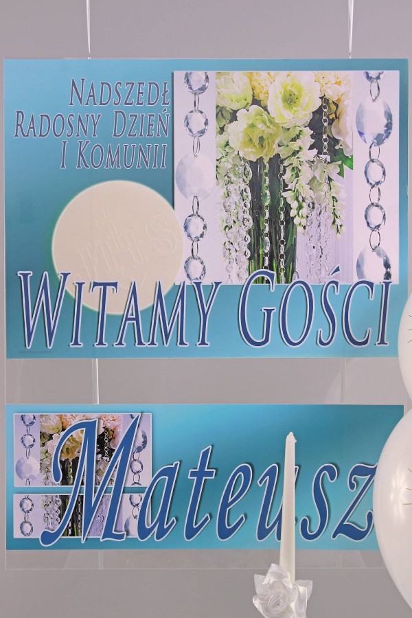 Personalized decorative communion set - Crystal blue Personalized decorative communion set - Crystal blue - obraz 1