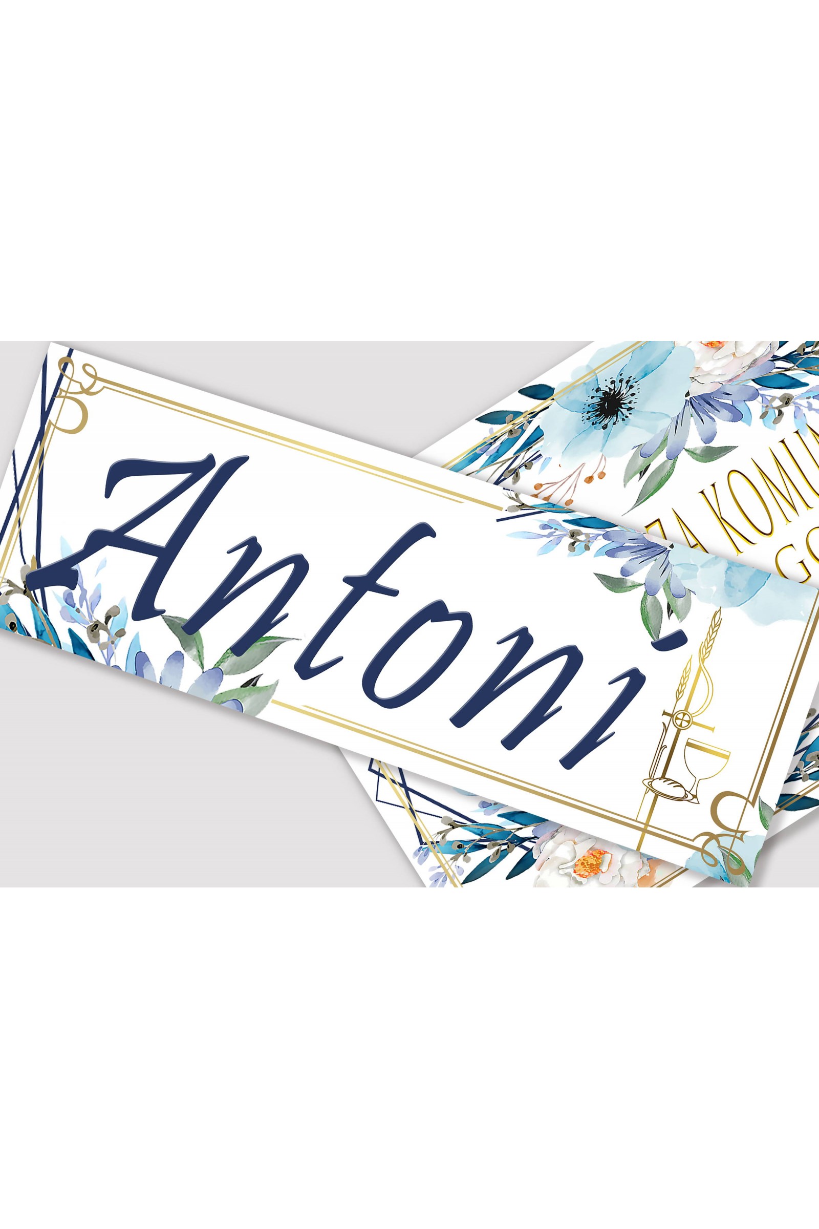 Personalized decorative communion set - Blue Watercolor Personalized decorative communion set - Blue Watercolor - obraz 2