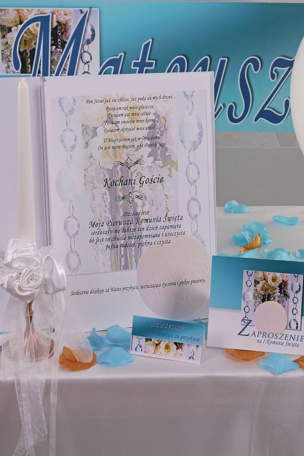 Personalized decorative communion set - Crystal blue Personalized decorative communion set - Crystal blue - obraz 3
