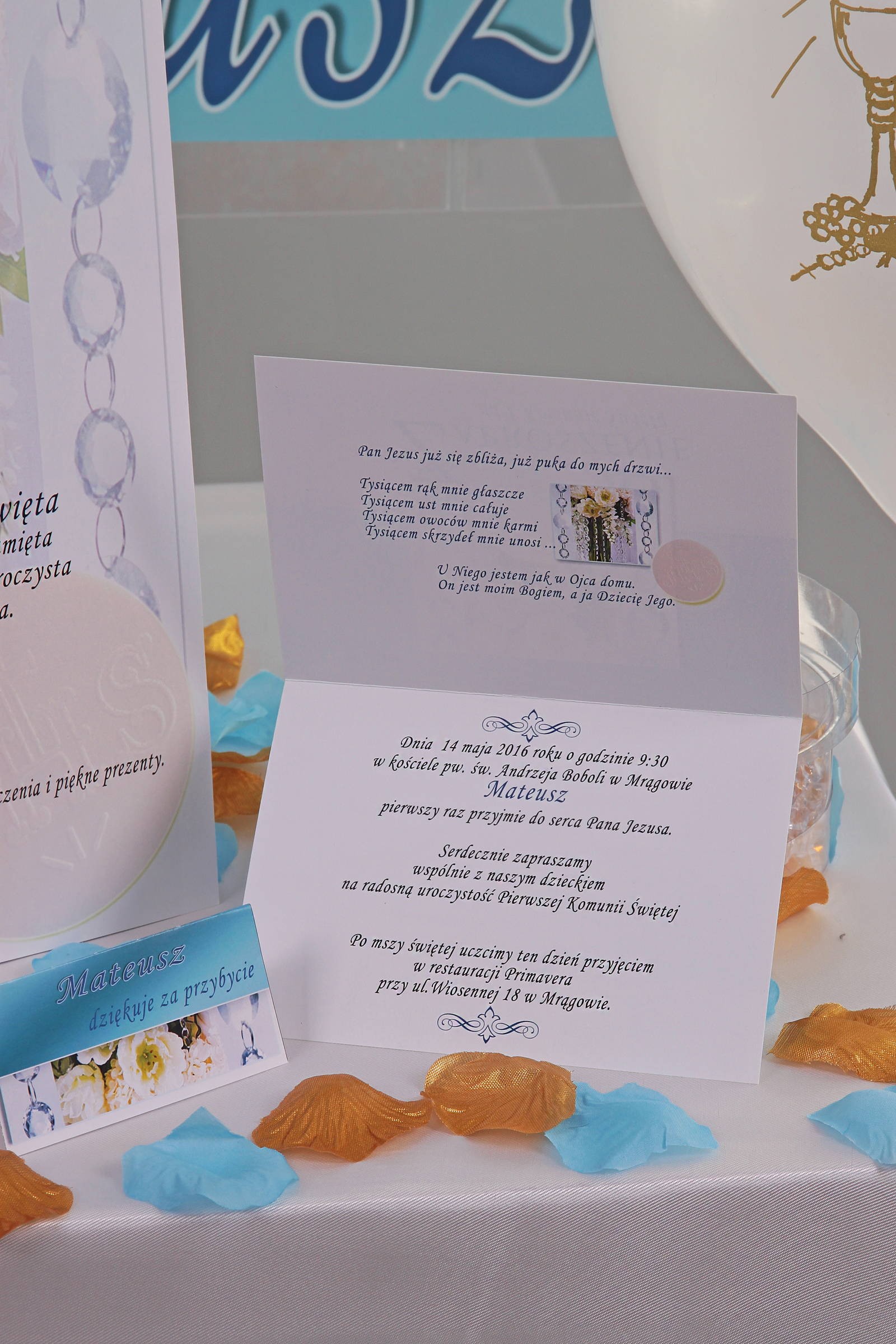 Personalized decorative communion set - Crystal blue Personalized decorative communion set - Crystal blue - obraz 4